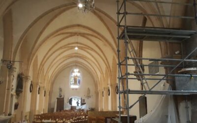 Fin des travaux d’enduits à la chaux dans l’église