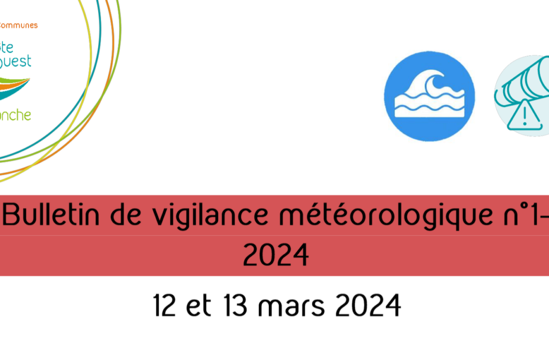Bulletin de vigilance météorologique 12 et 13 Mars 2024