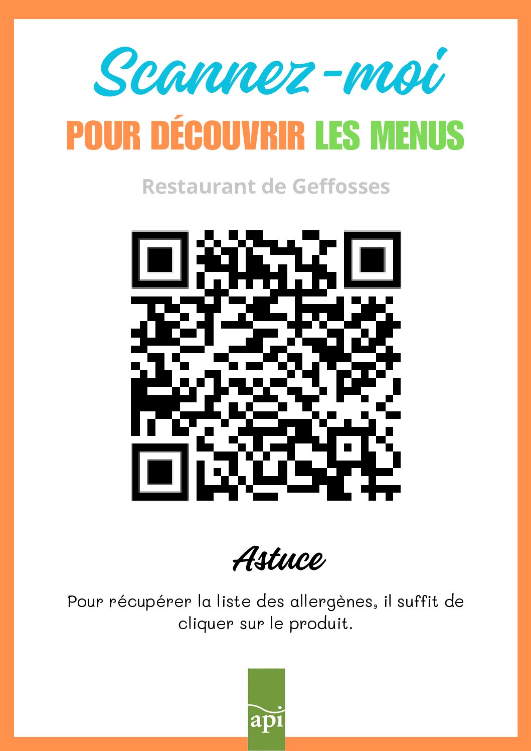 Qrcode API restauration Geffosses