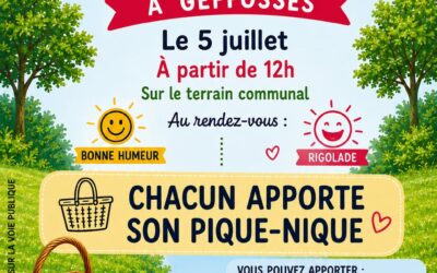 PIQUE-NIQUE GÉANT Le 5 juillet À partir de 12h à Geffosses